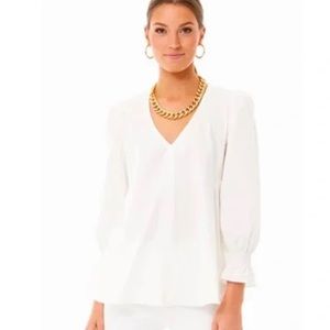 Tuckernuck Pomander Place White Easton Blouse size Large in White